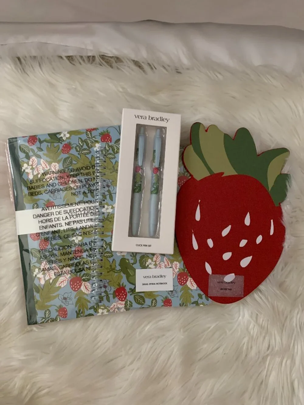 VERA BRADLEY Frogberry Garden Blue Office Supplies SET (6 PIECES SET)